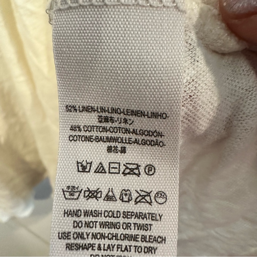 Free People Ivory Linen Blend Swing Top Keyhole Back Cap Sleeve boho beach XS - Picture 3 of 4